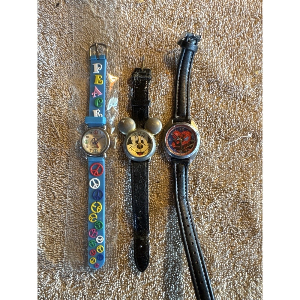 Novelty Watches Mickey Mouse Spider-Man Geneva Peace Quartz Parts/Repair